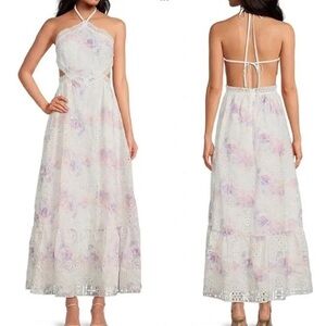 NWOT Gianni Bini Embroidered Eyelet Halter Midi Dress